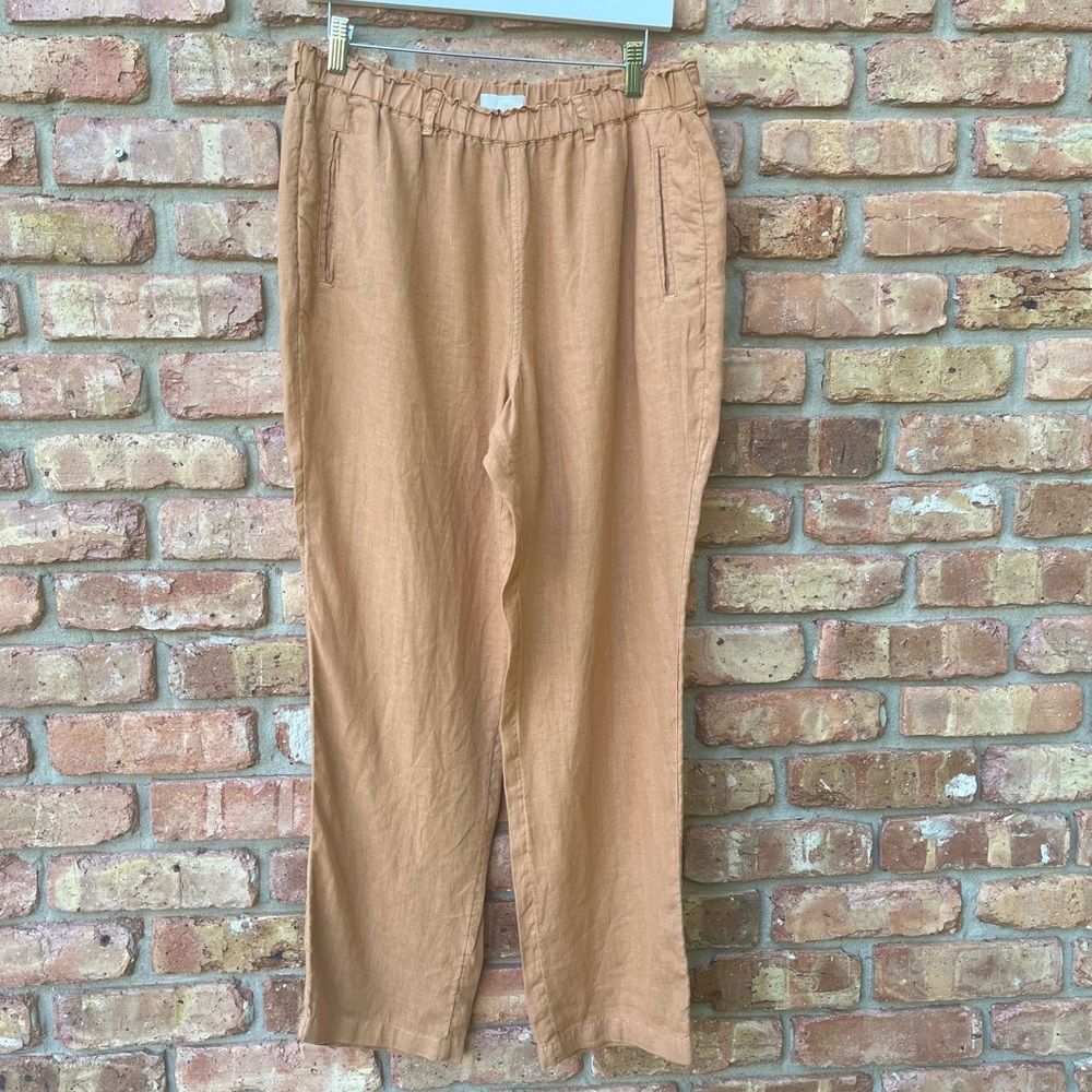 C And C California Large Rust Brown 100% Linen Pu… - image 1